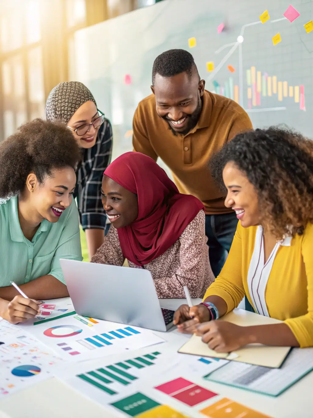 A vibrant image depicting a group of people participating in a digital storytelling workshop, showcasing ARANEA EDITIONS' commitment to digital literacy and community engagement.
